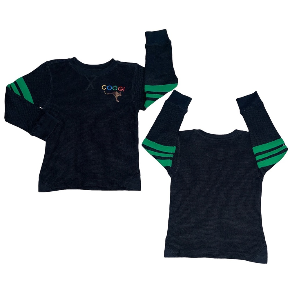Coogi Sweater Boys size 5 / 6 Black Long Sleeve Waffle knit
